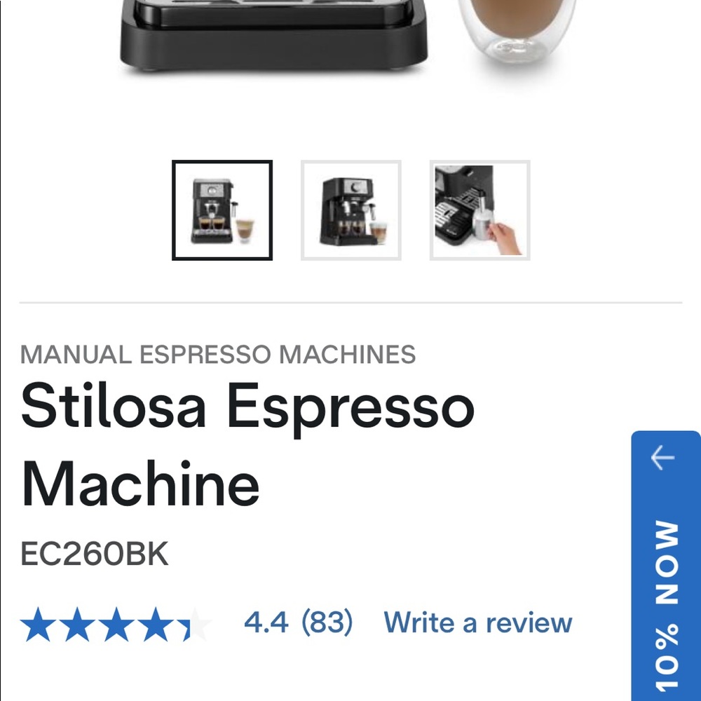 Lightly used espresso machine